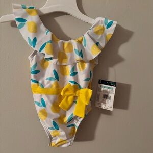 Gerber Kids Swim One Piece - Yellow and Blue Lemon Print